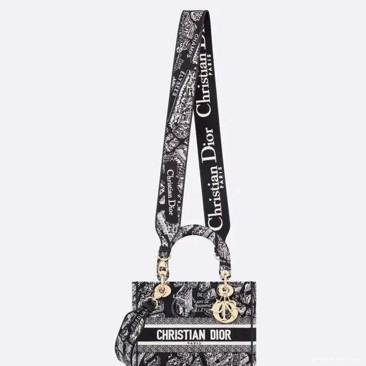 Cheap Black D-lite de Paris Medium Motif Plan Bag Lady Canvas 0611 Luxury